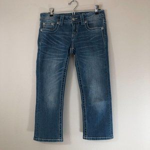 Miss Me Dreamy Wing & Flower Cuffed Capri 26 Women